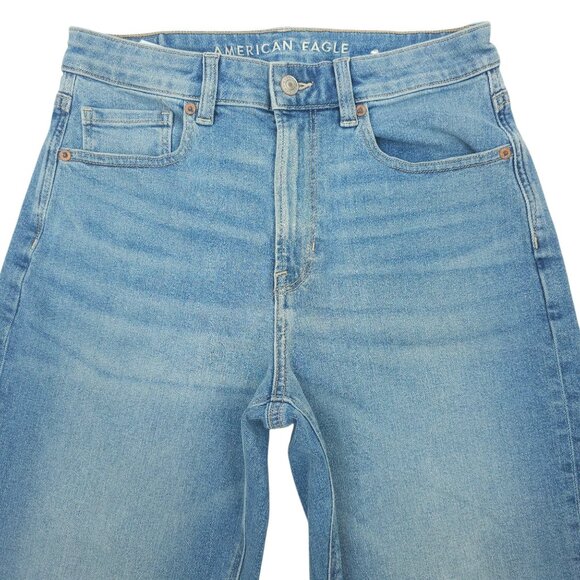 American Eagle Mom Jeans High Rise Ankle Stretch Womens Size 6 Light Wash Denim - Picture 11 of 13